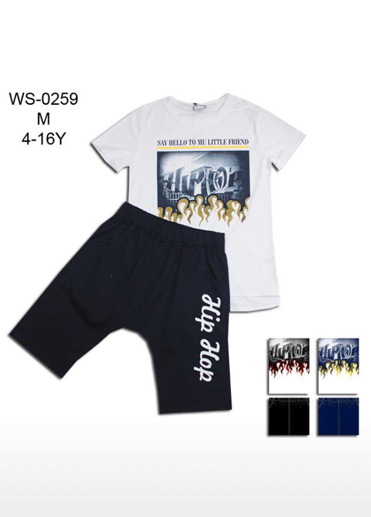 Picture of WS0259 BOYS COTTON TWO PIECE SET WITH SHORTS